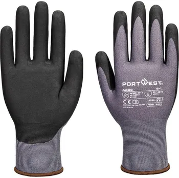 Pracovní rukavice PORTWEST Rukavice A356 Nitrile Essential POR-A356G8RXL XL Šedá/černá
