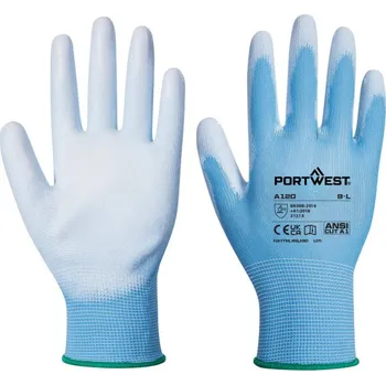 Pracovní rukavice PORTWEST Rukavice A120 PU dlaň POR-A120B4RXS Modrá XS
