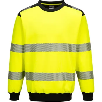 pracovní mikina PORTWEST Mikina PW379 Hi-Vis s výstřihem ke krku, reflexní POR-PW379YBRL L Žlutá/černá
