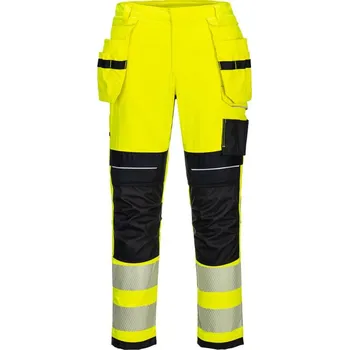 Pánská móda PORTWEST Kalhoty FR407 PW3 FR Hi-Vis Stretch Holster, do pasu, reflexní POR-FR407YBR34 34 Žlutá/černá