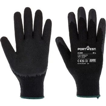 Pracovní rukavice PORTWEST Rukavice Classic Grip A150, latex POR-A150K8RM M Černá