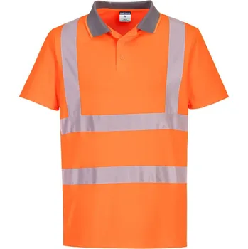 Pánské tričko PORTWEST Polokošile EC10 Eco Hi-Vis S/S Polo, krátký rukáv, reflexní POR-EC10ORRS S Oranžová