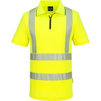 Pánské tričko PORTWEST Polokošile KX302 na zip, sportovní, reflexní, krátký rukáv POR-KX302YER5XL Žlutá 5XL