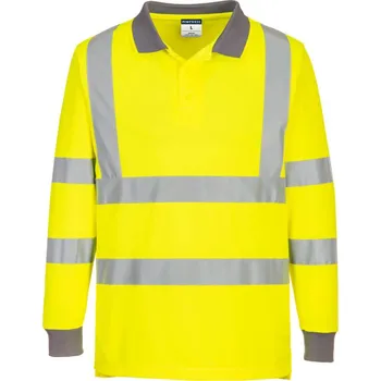 Pánské tričko PORTWEST Polokošile EC11 Eco Hi-Vis L/S Polo, dlouhý rukáv, reflexní POR-EC11YERXXXL 3XL Žlutá