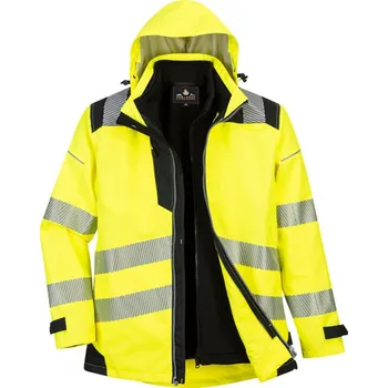 pracovní bunda PORTWEST Bunda PW365 Hi-Vis 3v1, zateplená, reflexní POR-PW365YBRXXL 2XL Žlutá/černá