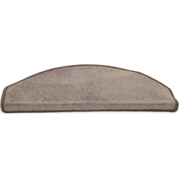 Nášlap na schod Flomat Hnědý kobercový půlkruhový nášlap na schody Parma - 25 x 65 cm