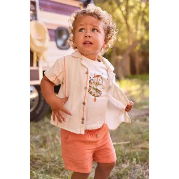 Chlapecké kraťasy Dětské bavlněné šortky Mayoral 1216.3C.Baby.PPY2 oranžová 28X, vel. 98