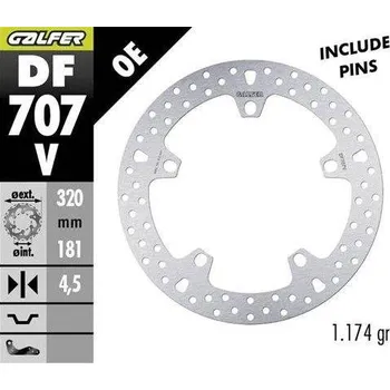 Brzda pro motocykl GALFER přední brzdový kotouč BMW F 800R/S/ST/GT 09-; F 900XR 20-; R 850R/RT 04; R 1100S 01-; R 1100/1500/1200/1250S/R/RT/S/ST/GS 01-; K 1200/1300/1600LT/GT/S/RS 02-; HUSQVARNA NUDA 900R 11- (ROUND DISC FIXED) (320X181X4,5mm) (GALFER přední brzdový kotouč)