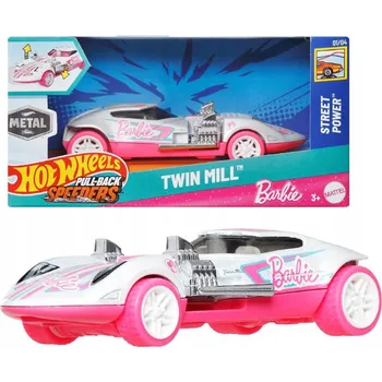 autíčko HOT WHEELS PULL-BACK SPEEDERS Twin Mill Barbie JCM06