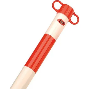 Plotový sloupek Bílo-červený plastový sloupek - 6 x 90 cm