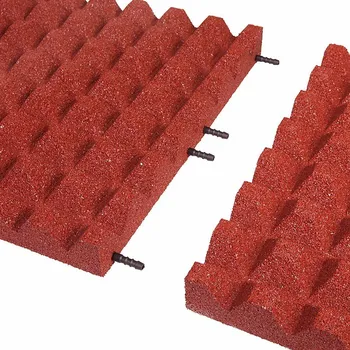 Venkovní dlažba Červená gumová certifikovaná dopadová dlažba FLOMA V50/R28 - 50 x 50 x 5 cm