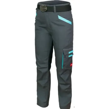 Dámské kalhoty Dámské pracovní kalhoty do pasu Classic STRETCH Slim šedo-černé, velikost 34
