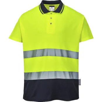 pracovní tričko PORTWEST Tričko Polo Comfort S174, krátký rukáv, reflexní POR-S174YNRL L Žlutá/navy