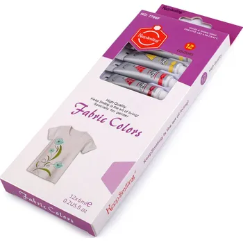 Speciální výtvarná barva Barvy na textil 12 barev, střední, mix