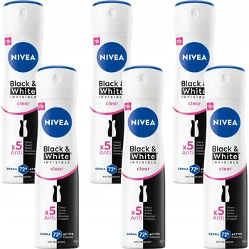 NIVEA Black&White Invisible Clear Antiperspirant dámský sprej 72h 150 Ml x6