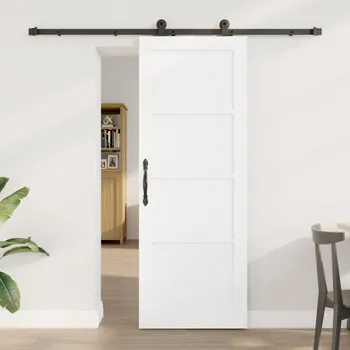 Vchodové dveře OMAXI Sada posuvných dveří Bílá a černá 73,5 x 198,5 cm 845832