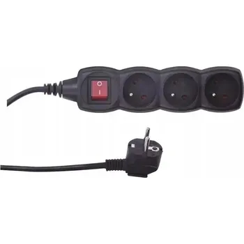 Napájecí kabel Prodlužovací Kabel přívod Emos 3 m, 3 ks, černý
