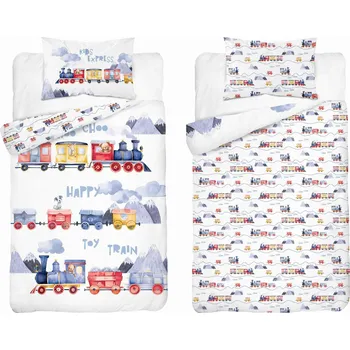 Povlečení Dětské povlečení 2dílné 120x90 Vláček roztomilých zvířátek Detexpol 5507A