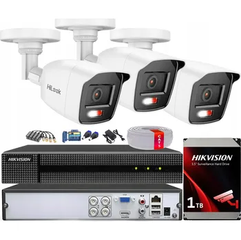 Bezpečnostní kamera Monitorovací sada 3x kamera 5Mpx Hilook By Hikvision AHD TVI Hybrid Light