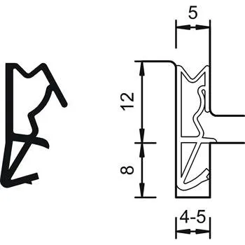 DEVENTER těsnění do vchodových dveří S 6512a, plast rustikálně hnědý ( role = 150m )