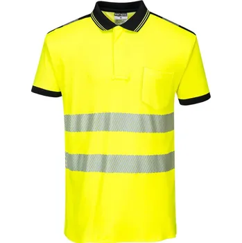 pracovní tričko PORTWEST Polokošile HiVis PW3 T180, krátký rukáv, reflexní POR-T180YBRXS XS Žlutá/černá