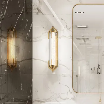 Lampička Quintiesse LED nástěnné světlo ESPADA zlatá kartáčovaná Šířka 70 cm Kov IP44 zlatá kartáčovaná, čirá LED 23 W celkem - Doprava zdarma