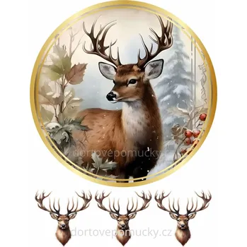 Jedlá dekorace na dort Myslivost vzor č.5 - (jedlý papír nebo fondánový list) - Bez úprav / Jedlý papír / Bez decor gelu