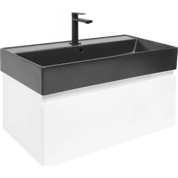 Koupelnový nábytek SAT Koupelnová skříňka s umyvadlem SAT B-WAY 79x30x45 cm bílá lesk BWAY80WU2BB BWAY80WU2BB