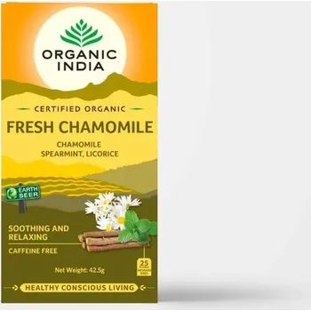 Organic India BIO Čaj Fresh Chamomile - Heřmánek sáčkový 25ks Organic Inidia