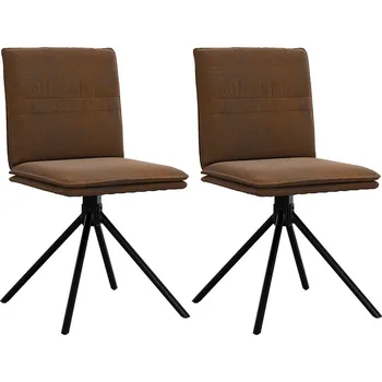 Jídelní židle Jídelní židle hnědá umělá semišová kůže - 8721158634344