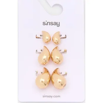 Náušnice Sinsay - Sada zlatých náušnic - zlatá - 710IA-GLD - 710IA-GLD-ONE