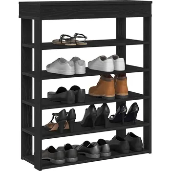 Botník Botník černý 80x30x98 cm kompozitní dřevo - 8721158649645