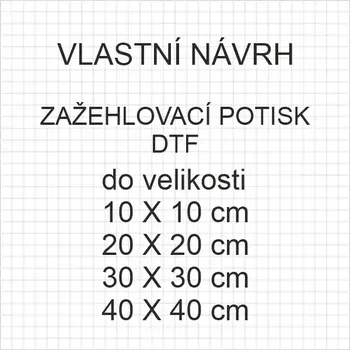 Textilní nažehlovací páska Potisk na zažehlení – vlastní motiv (od 1 kusu) 2XL – do 40 × 80 cm