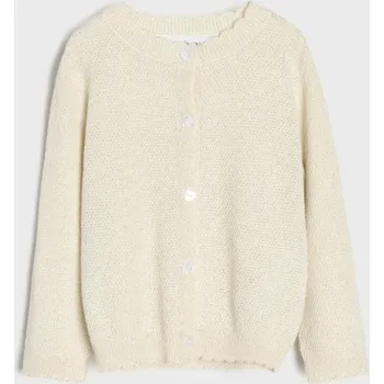 Dívčí svetr Sinsay - Bavlněný svetr se zapínáním na knoflíky - krémová - 842HE-01X - 842HE-01X-74