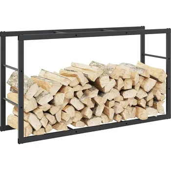 Stojan na palivové dřevo černý 110x30x61 cm ocel - 8721158628275