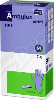 Ambulex Nitryl rukavice nepudrové violet M 100ks