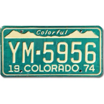 Plechová cedule Americká SPZ Colorado 1974 Colorful YM-5956
