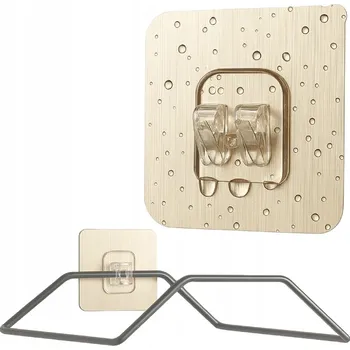 Věšák Samolepicí věšák - 6x6 cm, jednobarevný, šedý - nástěnný držák