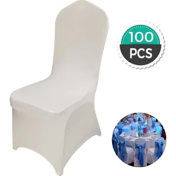 Potah na židli Skládací potahy na židle VEVOR Stretch Spandex, univerzální potah na židli, snímatelné a pratelné ochranné potahy, na svatbu, svátek, banket, večírek, oslavu, stolování (100 ks béžové)