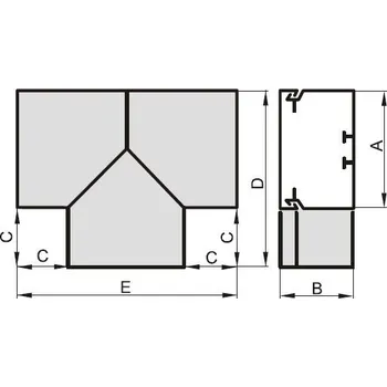 přechodová lišta Polyprofil LV 100x60 T-kus