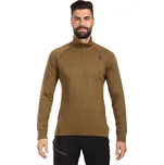 Pánské merino triko s dlouhým rukávem KILPI JAGER L Hnědá, Černá