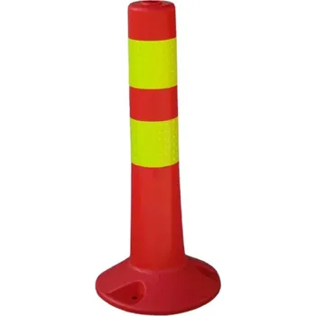 Plotový sloupek Flomat Červený plastový sloupek s reflexním pruhem - 7 x 45 cm