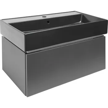 Koupelnový nábytek SAT Koupelnová skříňka s umyvadlem SAT Feel 80x30x46 cm antracit mat SATFEEL80ANTU3 SATFEEL80ANTU3