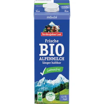 Mléko Berchtesgadener Land Čerstvé plnotučné alpské mléko bez laktózy BIO 1 l