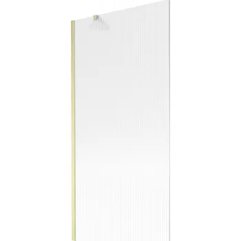 Vanová zástěna Mexen Next, 1-křídlová vanová zástěna 90 x 150 cm, 6mm sklo Ribs, zlatá matná, 895-090-000-00-09-55