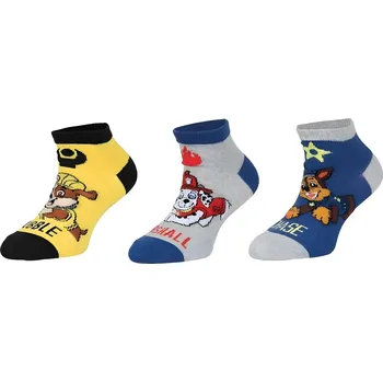 SADA 3 KS PONOŽKY TLAPKOVÁ PATROLA Erv 39526-2 grey-yellow Velikost: 23-26