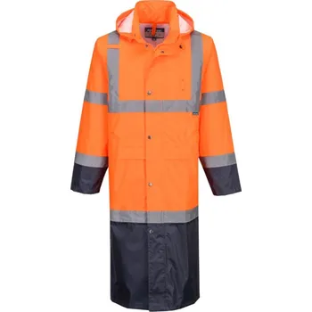 Pláštěnka PORTWEST Plášť H446 Hi-Vis Contrast Raincoat 122cm, do deště, reflexní POR-H446YBRS S Žlutá/černá