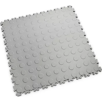 vinylová podlaha Šedá PVC vinylová zátěžová dlažba Fortelock Industry 2040 (penízky) - 51 x 51 x 0,7 cm