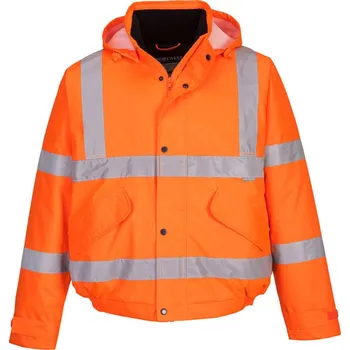 pracovní bunda PORTWEST Bunda bomber S463 Hi-Vis, zateplená, nepromokavá, reflexní POR-S463ORR5XL Oranžová 5XL