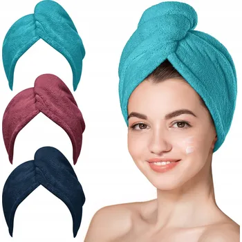 Ručník Turban na vlasy ručník z mikrovlákna na sušení 3 ks